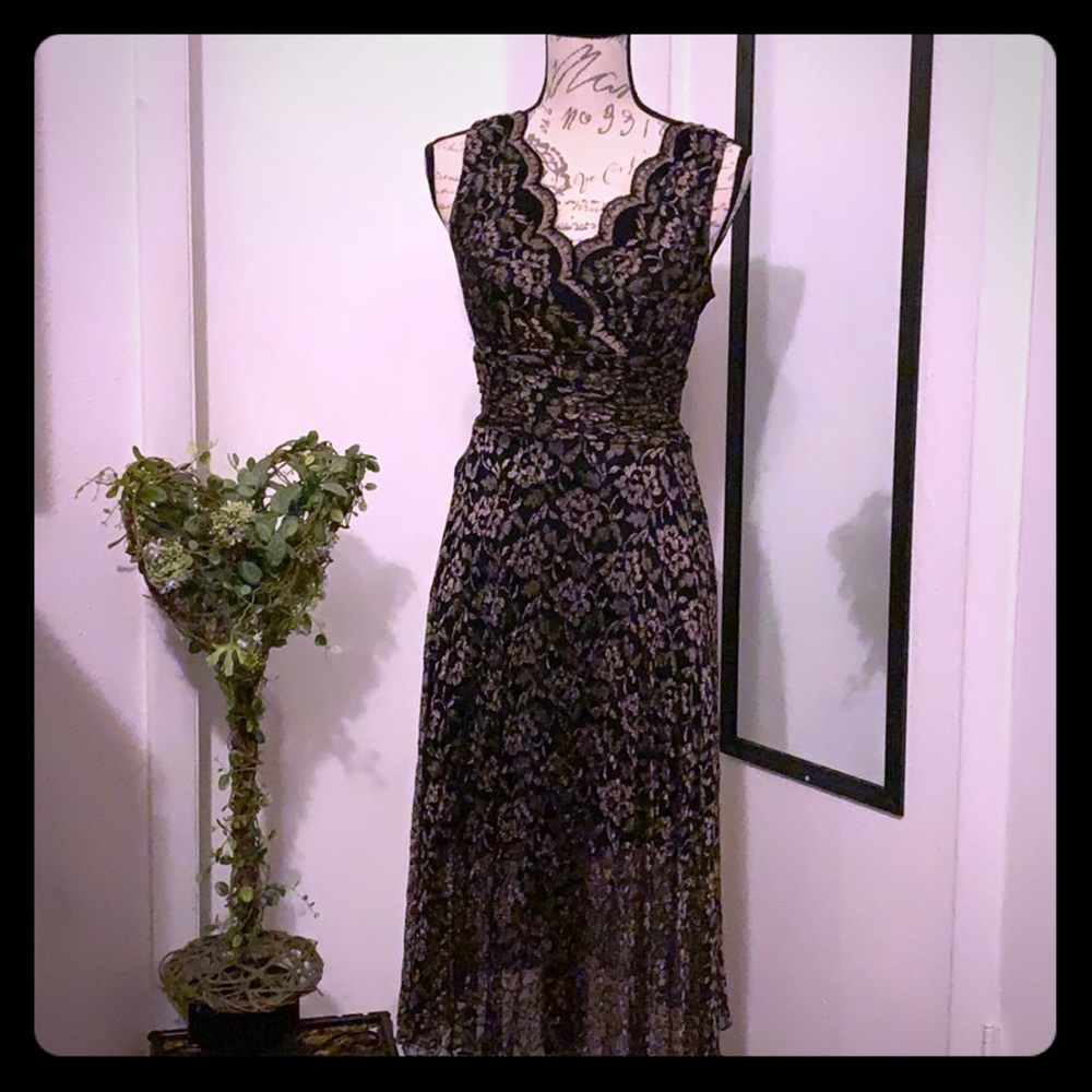 Connected Apparel Black Lace Dress